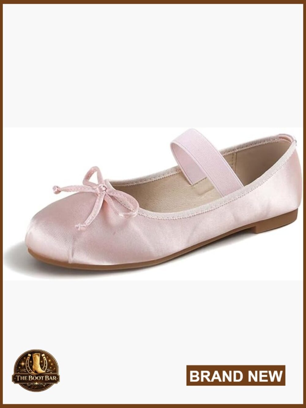 Ballet Flats with Bow - Lightweight, Cushioned Sole, Slip-On